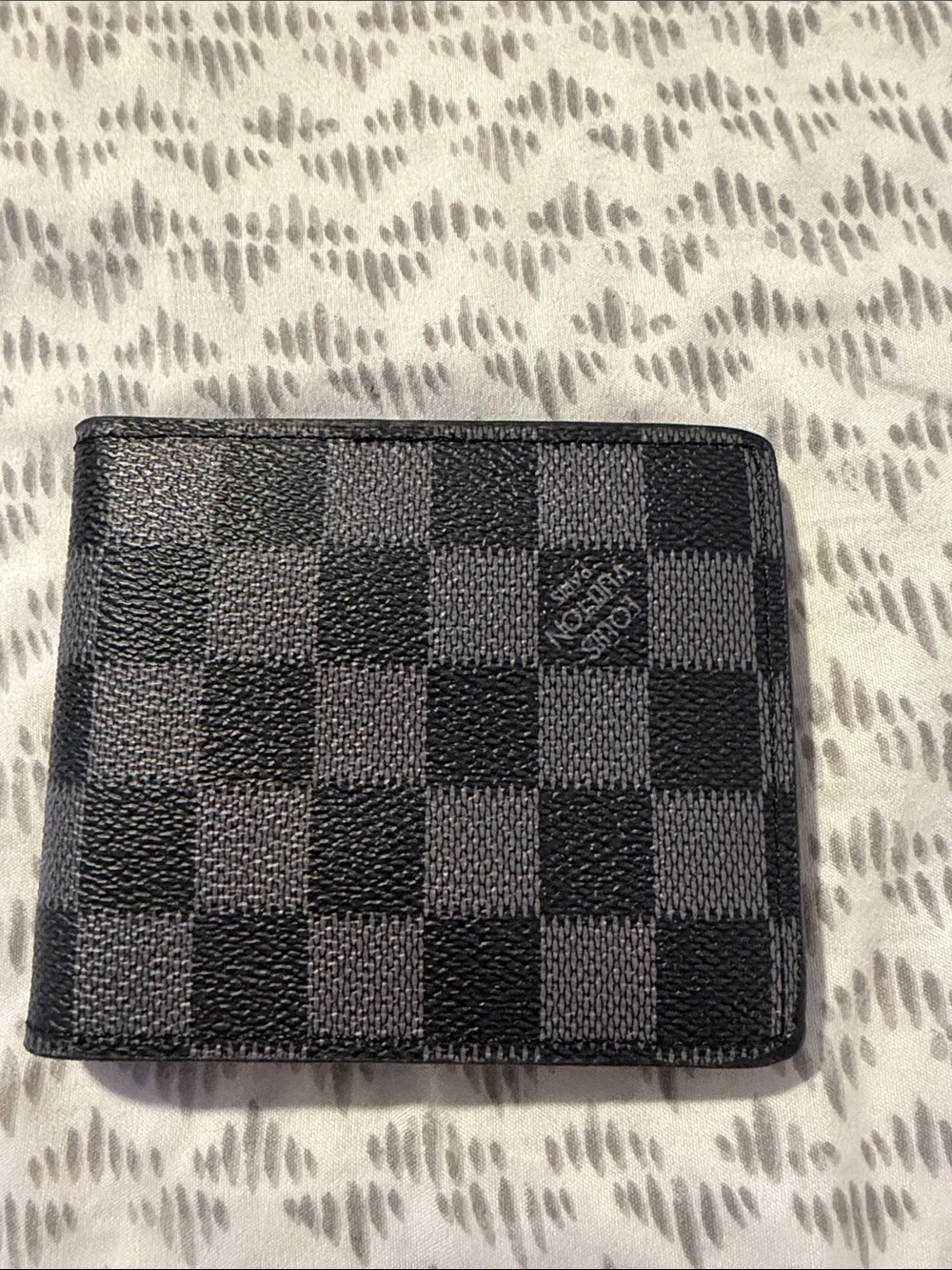 Louis Vuitton Black and Gray Checkered Men's Wallet